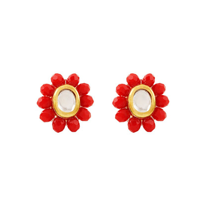 Teejh Nithila Red Beaded Necklace Set