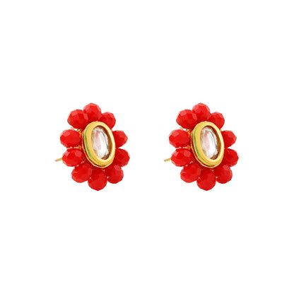 Teejh Nithila Red Beaded Necklace Set