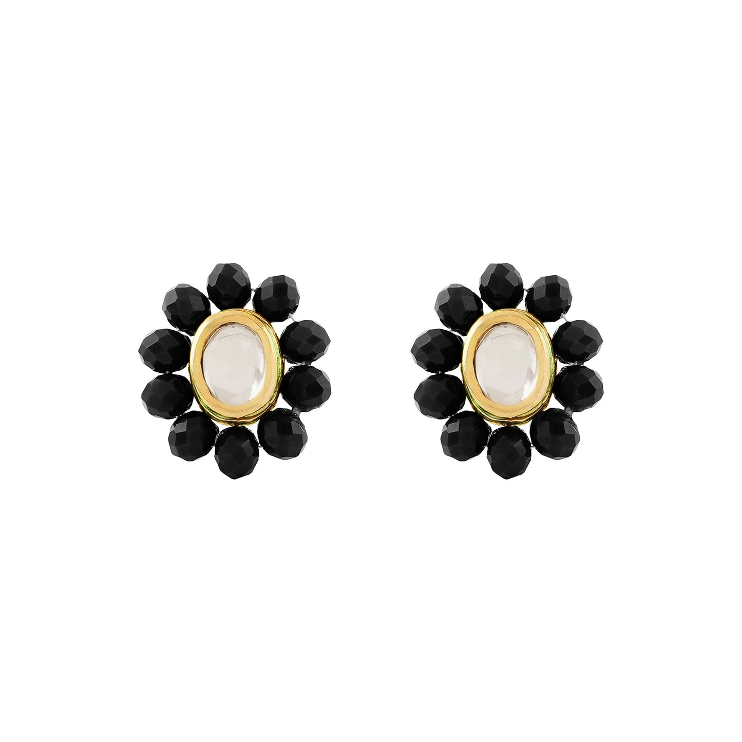 Teejh Nithila Black Beaded Necklace Set