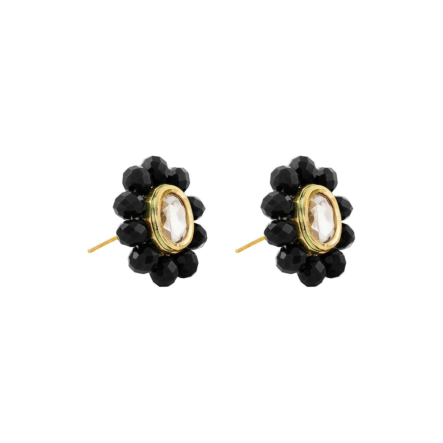 Teejh Nithila Black Beaded Necklace Set