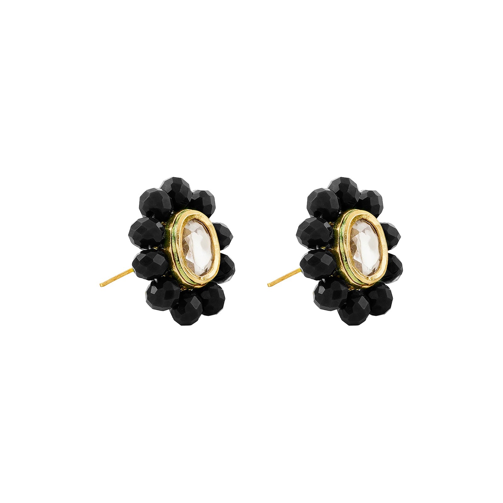 Teejh Nithila Black Beaded Necklace Set