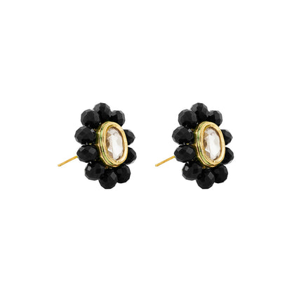 Teejh Nithila Black Beaded Necklace Set