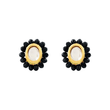 Teejh  Anmol White and Black beaded Necklace set