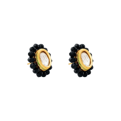 Teejh  Anmol White and Black beaded Necklace set