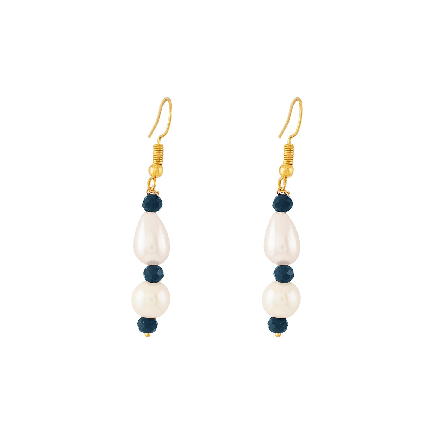 Teejh Chakra White and Blue beaded Necklace Set