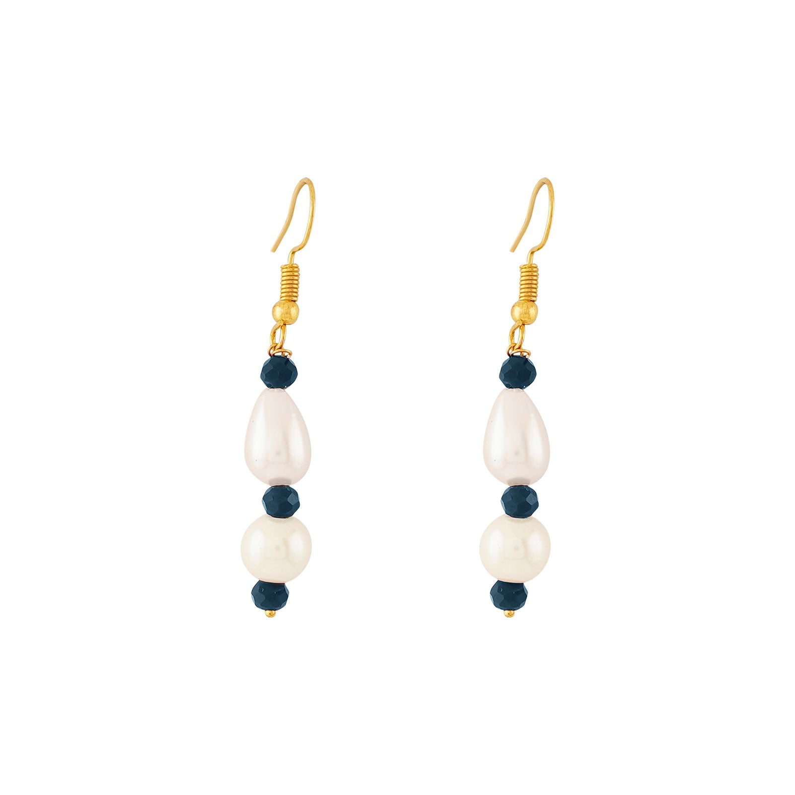 Teejh Chakra White and Blue beaded Necklace Set