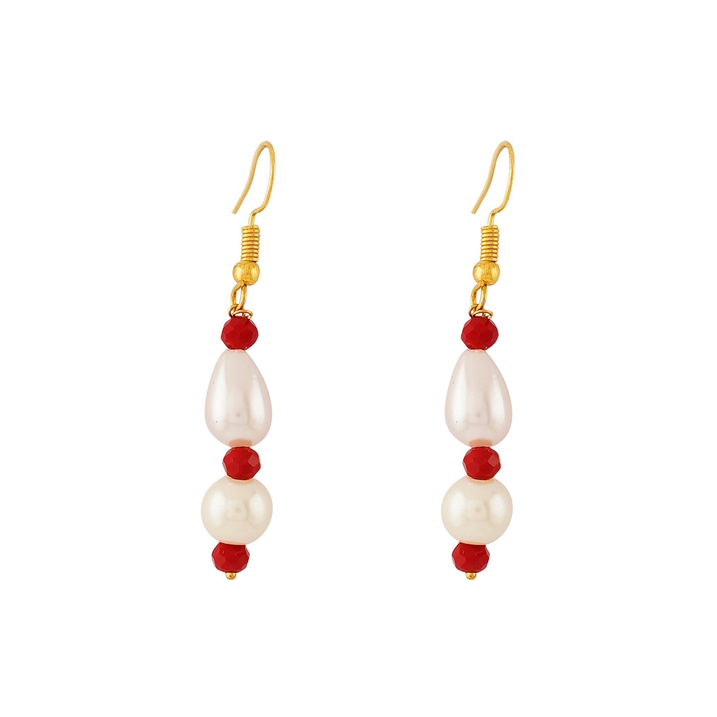 Teejh Chakra White and Red beaded Necklace Set