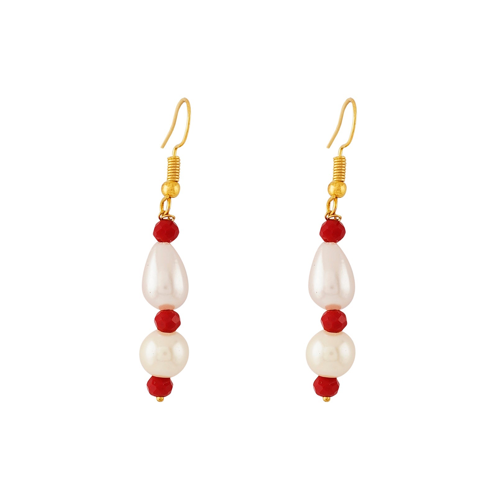 Teejh Chakra White and Red beaded Necklace Set