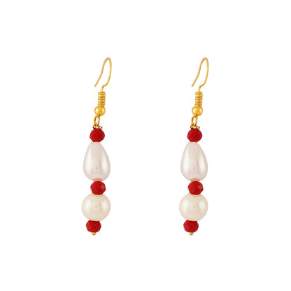 Teejh Chakra White and Red beaded Necklace Set