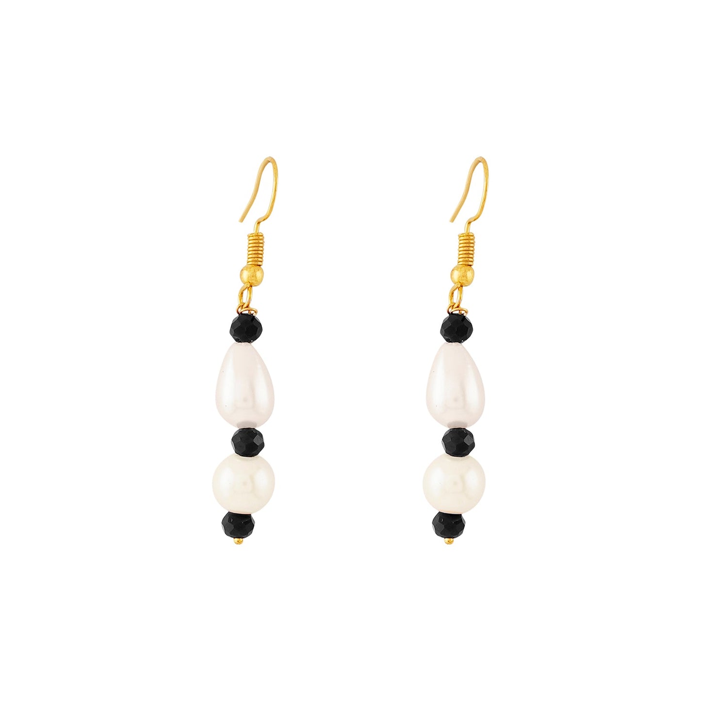 Teejh Chakra White and  Black beaded Necklace Set