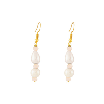 Teejh Chakra White and Peach beaded Necklace Set