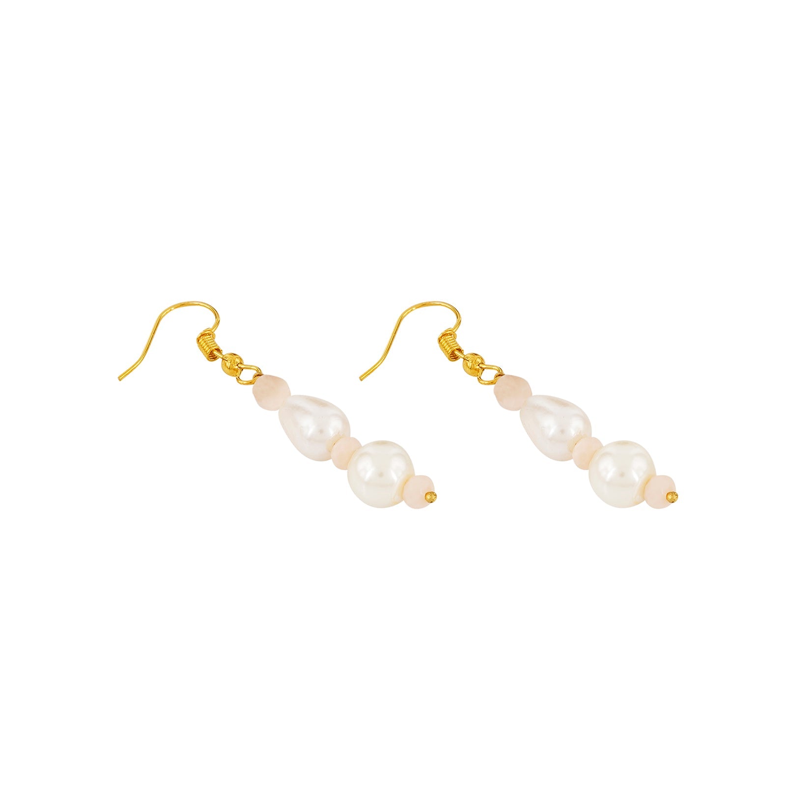 Teejh Chakra White and Peach beaded Necklace Set