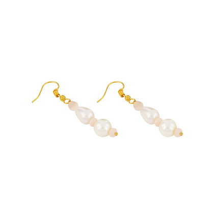 Teejh Chakra White and Peach beaded Necklace Set