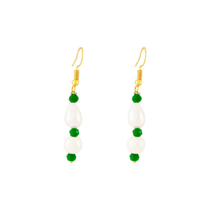 Teejh Chakra White and Green beaded Necklace Set