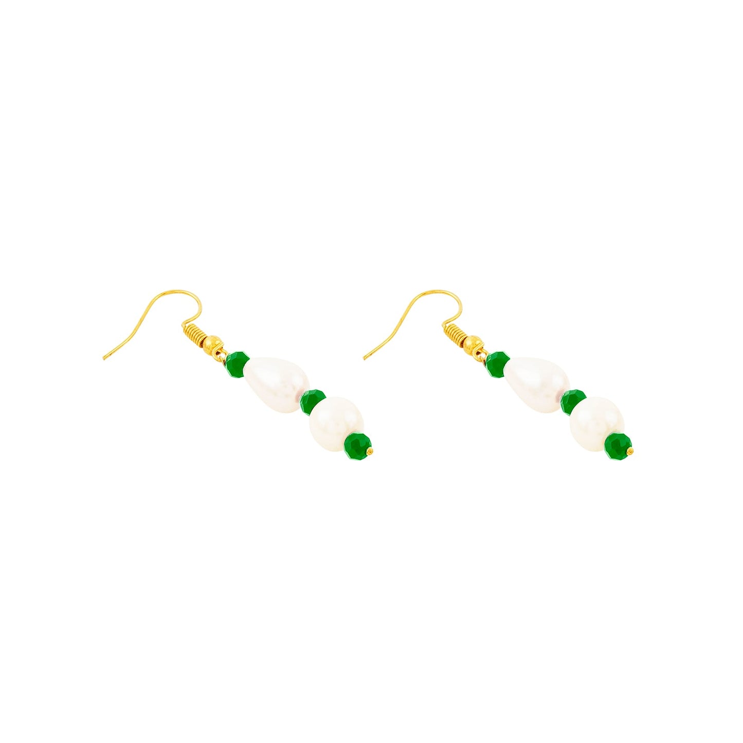 Teejh Chakra White and Green beaded Necklace Set