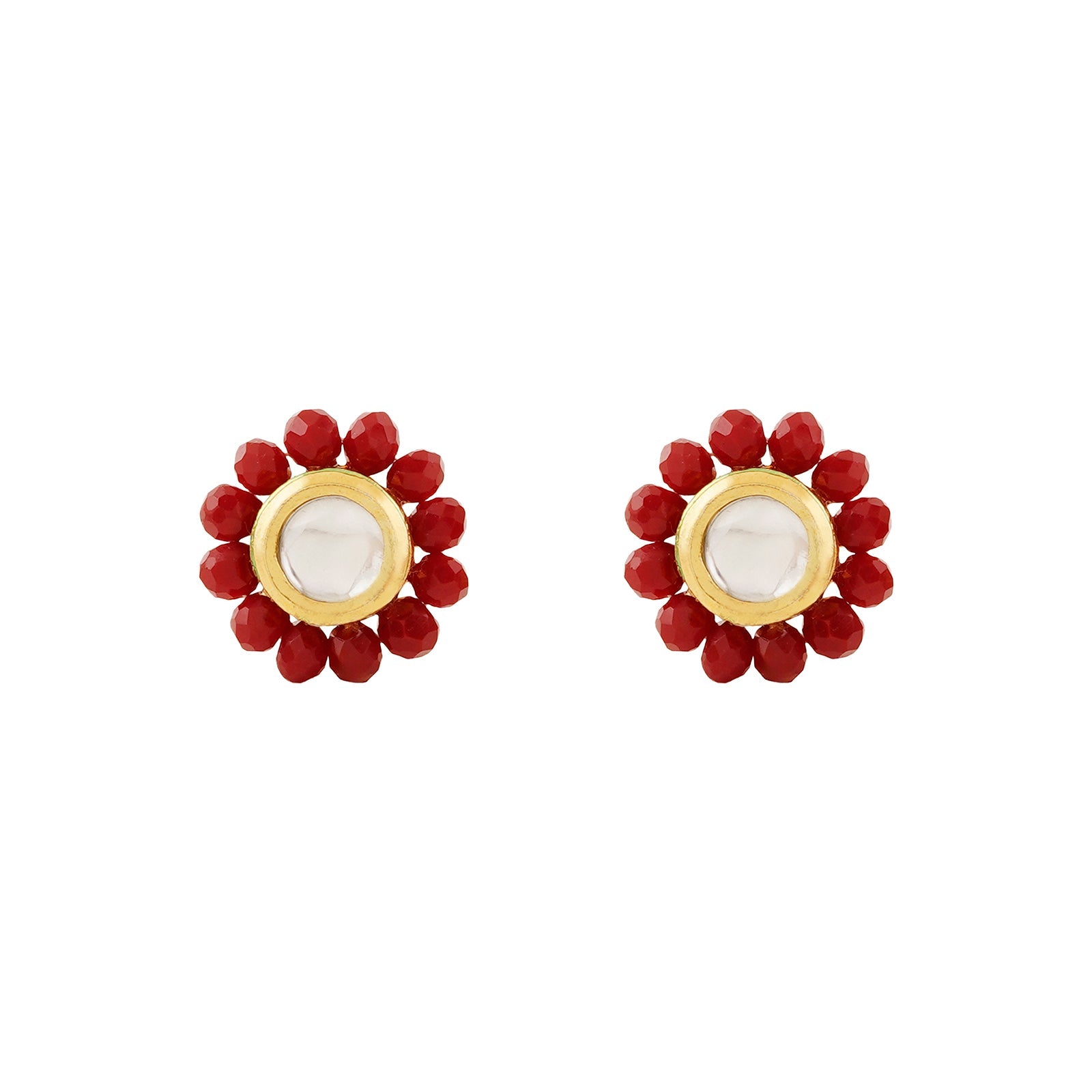 Teejh Jalsa Red Beaded Necklace Set