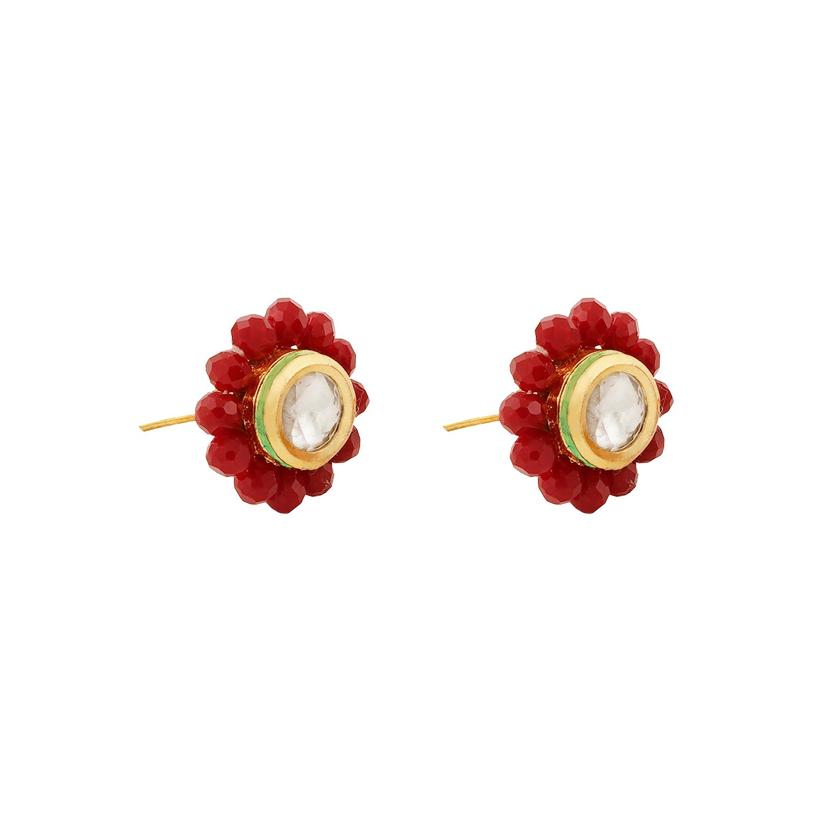 Teejh Jalsa Red Beaded Necklace Set