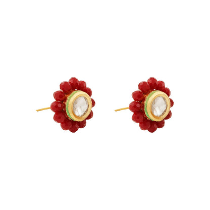 Teejh Jalsa Red Beaded Necklace Set