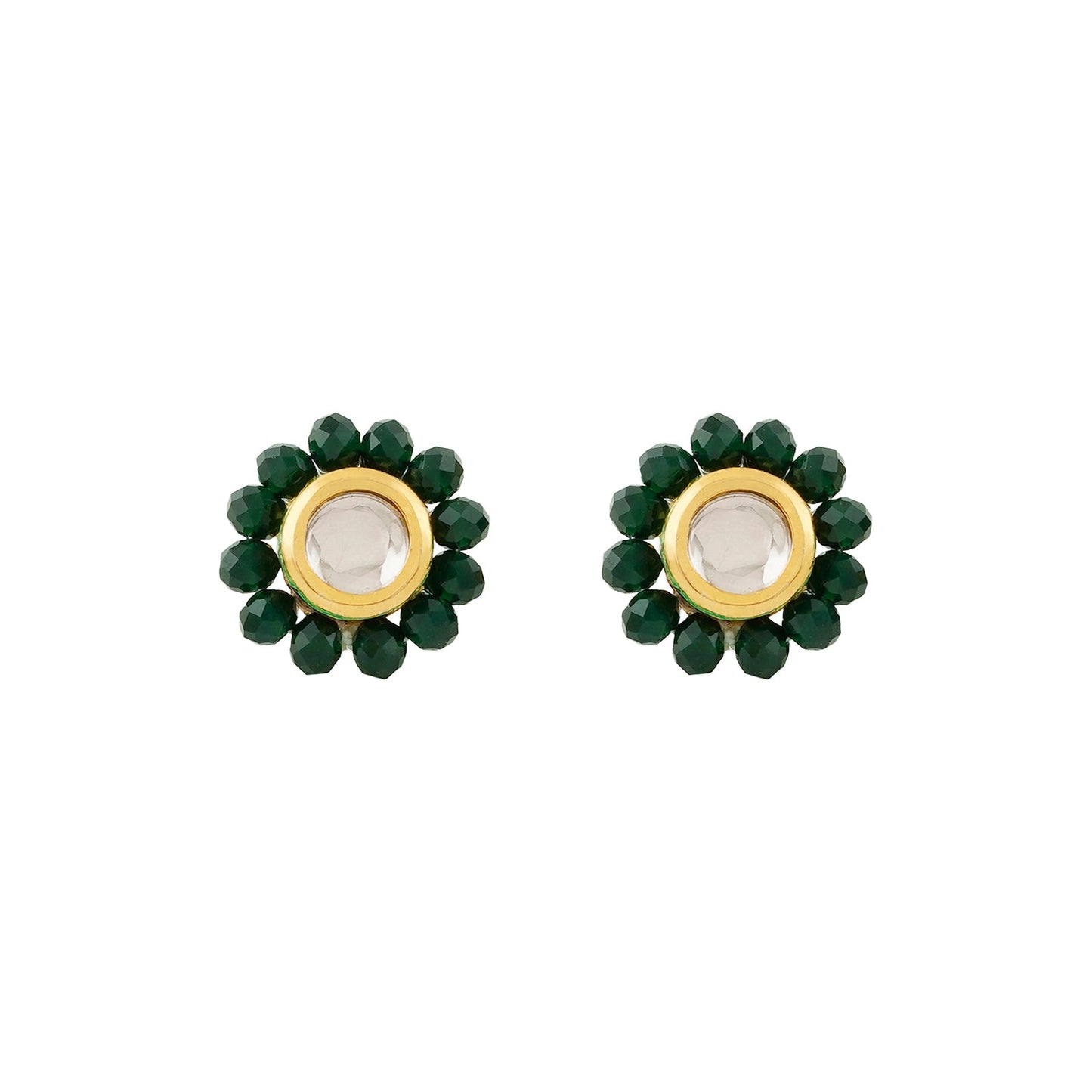 Teejh Jalsa Dark green Beaded Necklace Set