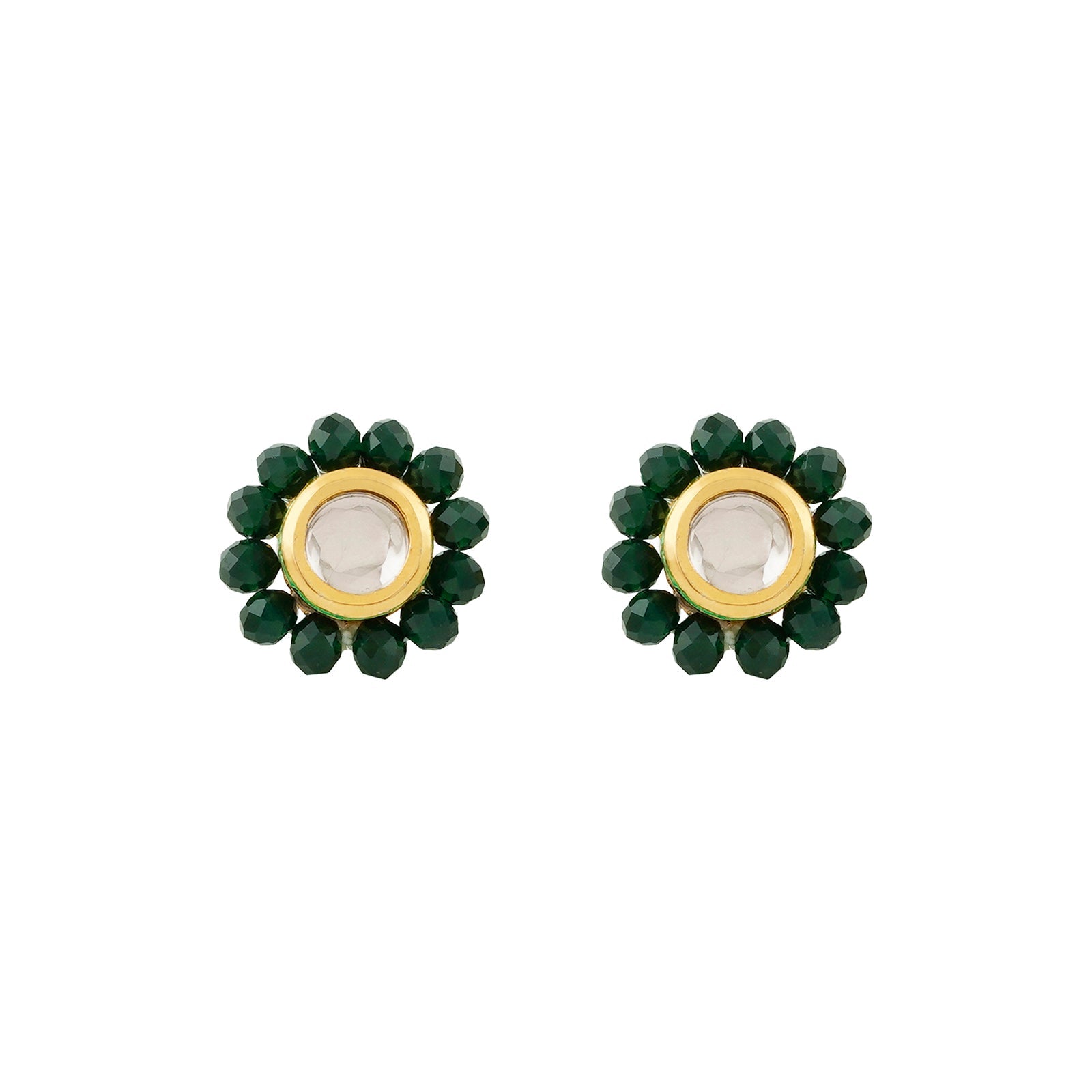Teejh Jalsa Dark green Beaded Necklace Set