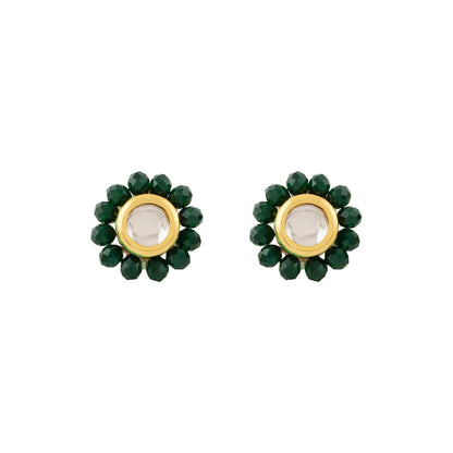 Teejh Jalsa Dark green Beaded Necklace Set