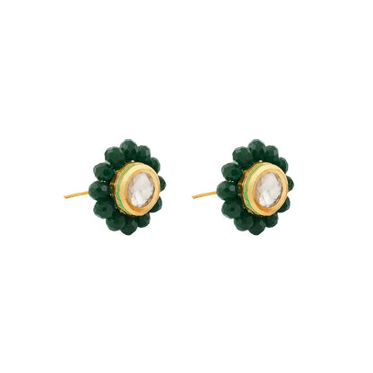 Teejh Jalsa Dark green Beaded Necklace Set