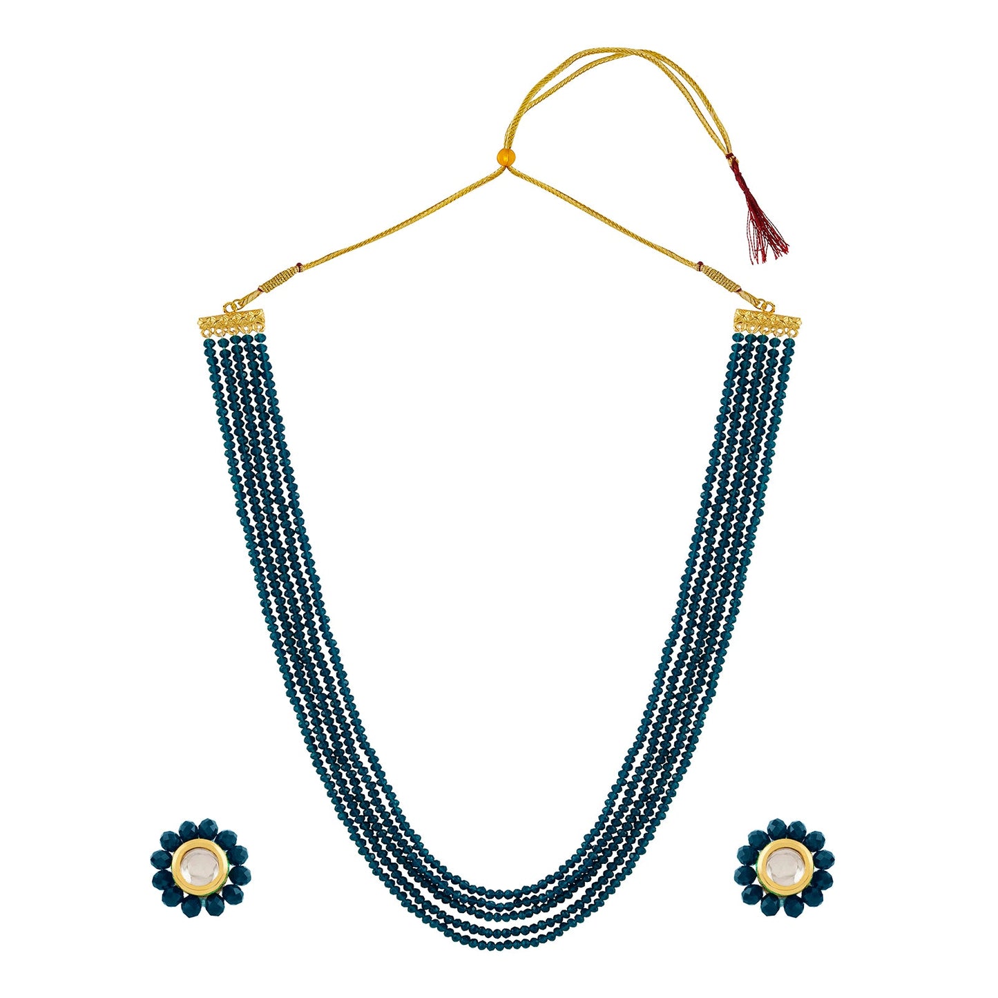 Teejh Jalsa Blue Beaded Necklace Set