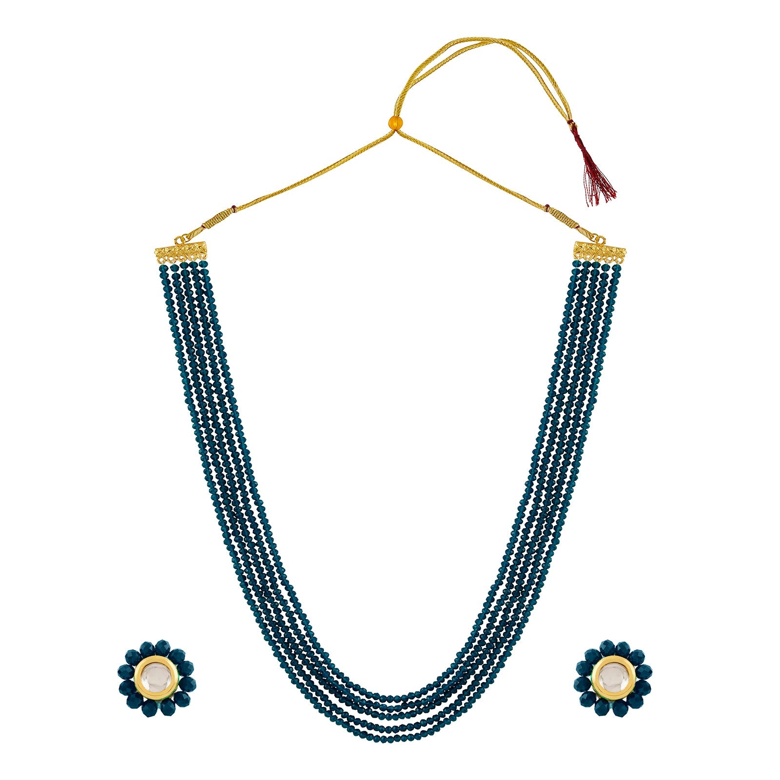 Teejh Jalsa Blue Beaded Necklace Set