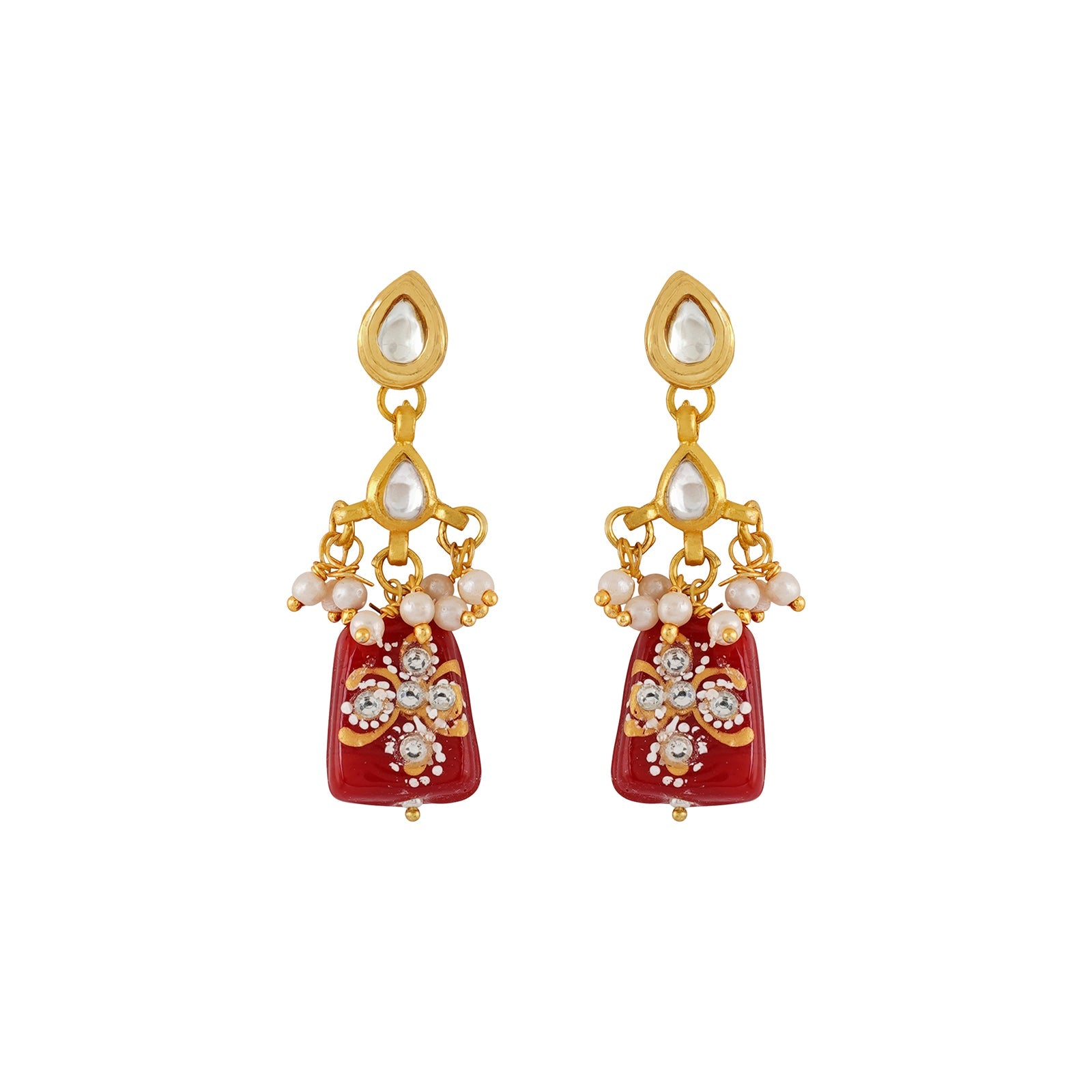 Teejh Idhika Maroon Beaded Necklace Set