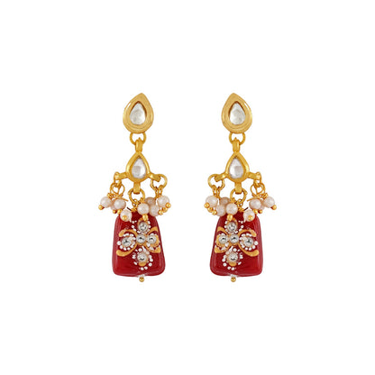 Teejh Idhika Maroon Beaded Necklace Set