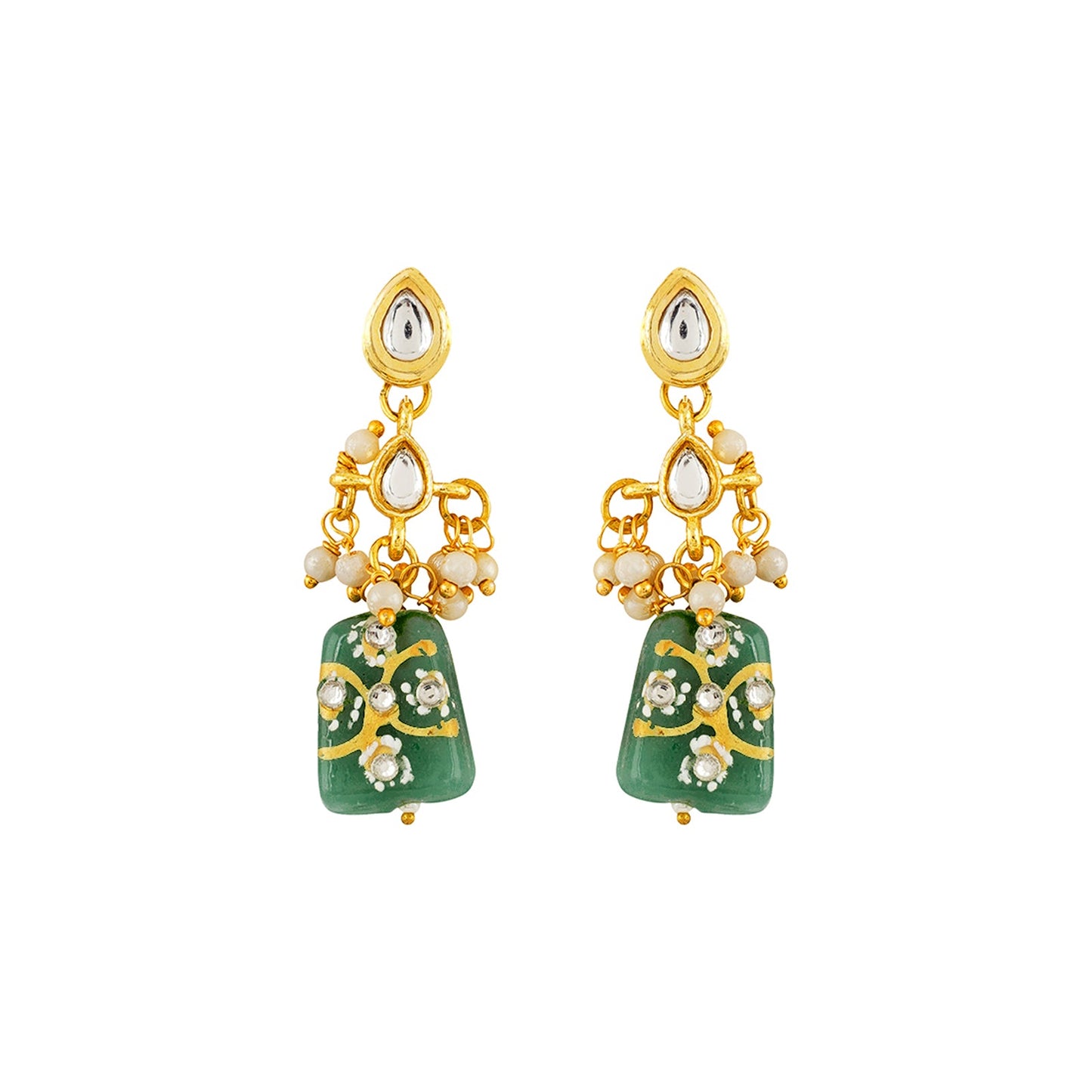 Teejh Idhika Green Beaded Necklace Set