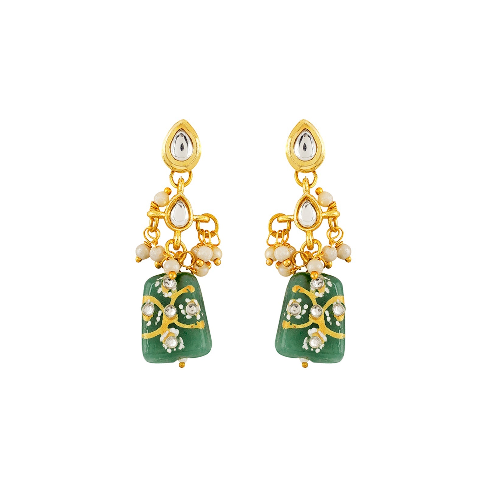Teejh Idhika Green Beaded Necklace Set
