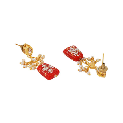 Teejh Idhika Red-White-Green  Beaded Necklace Set