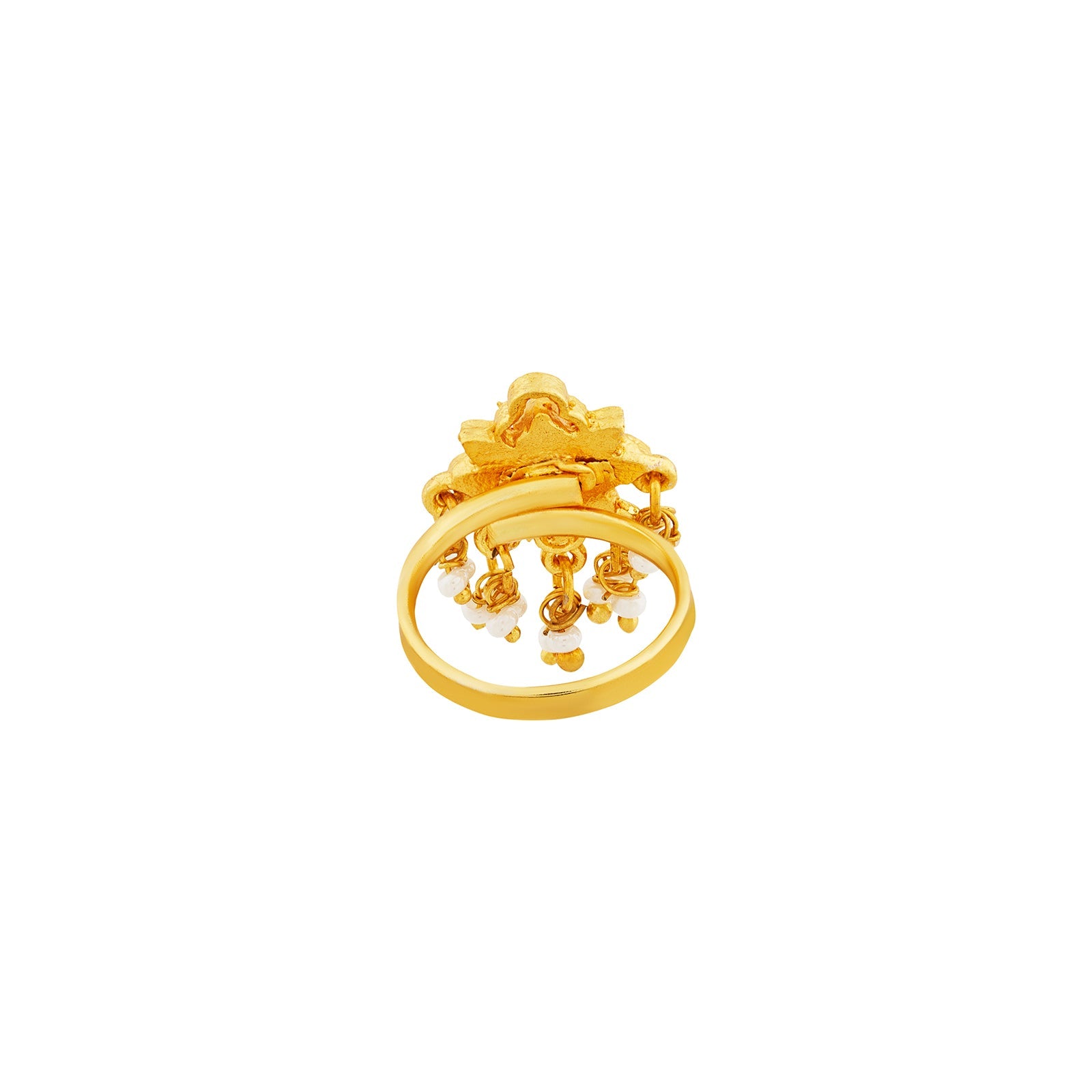 Teejh Bhagyashri Red and Gold Enamel Toe Ring