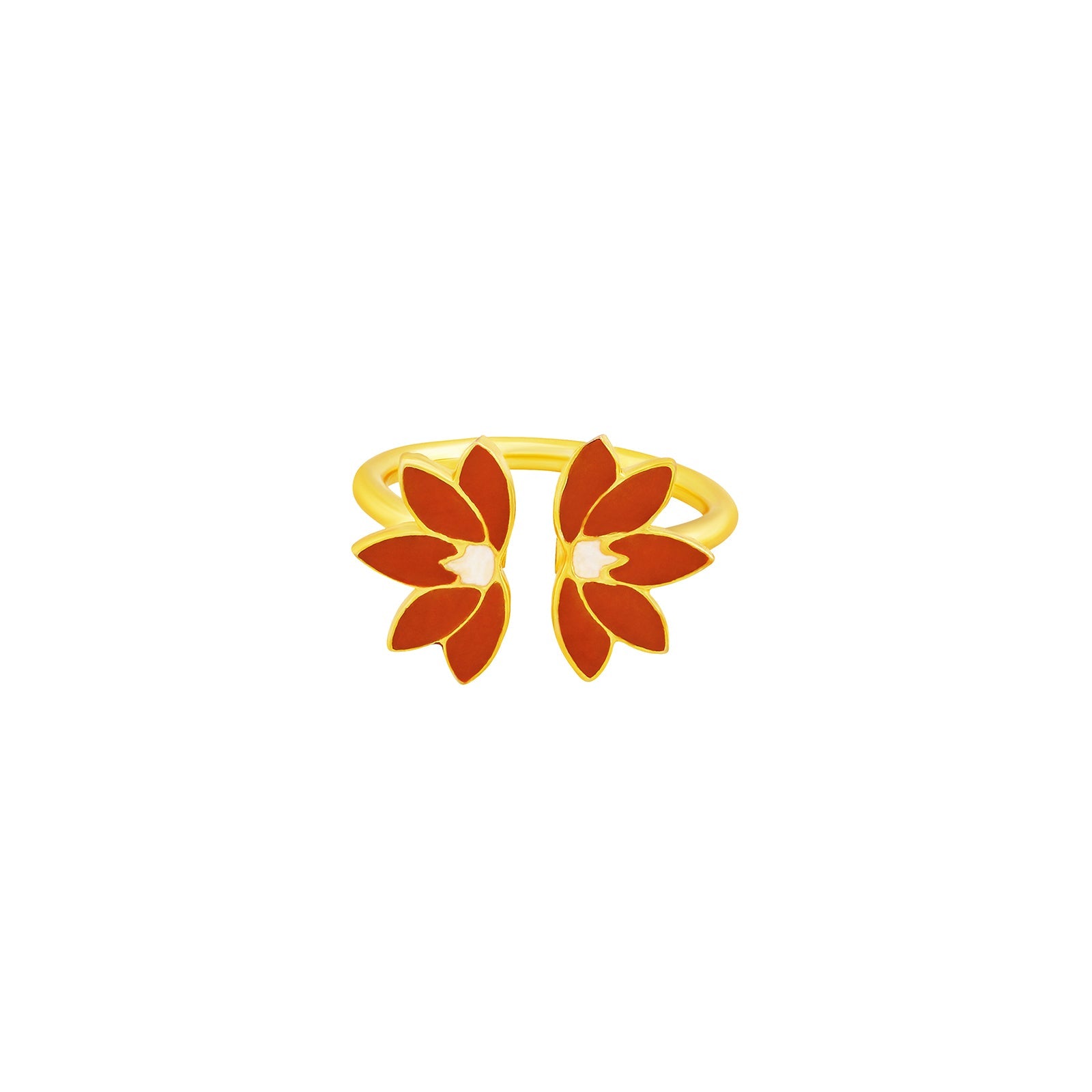 Teejh Indrina Red and Gold Enamel Ring