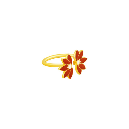 Teejh Indrina Red and Gold Enamel Ring
