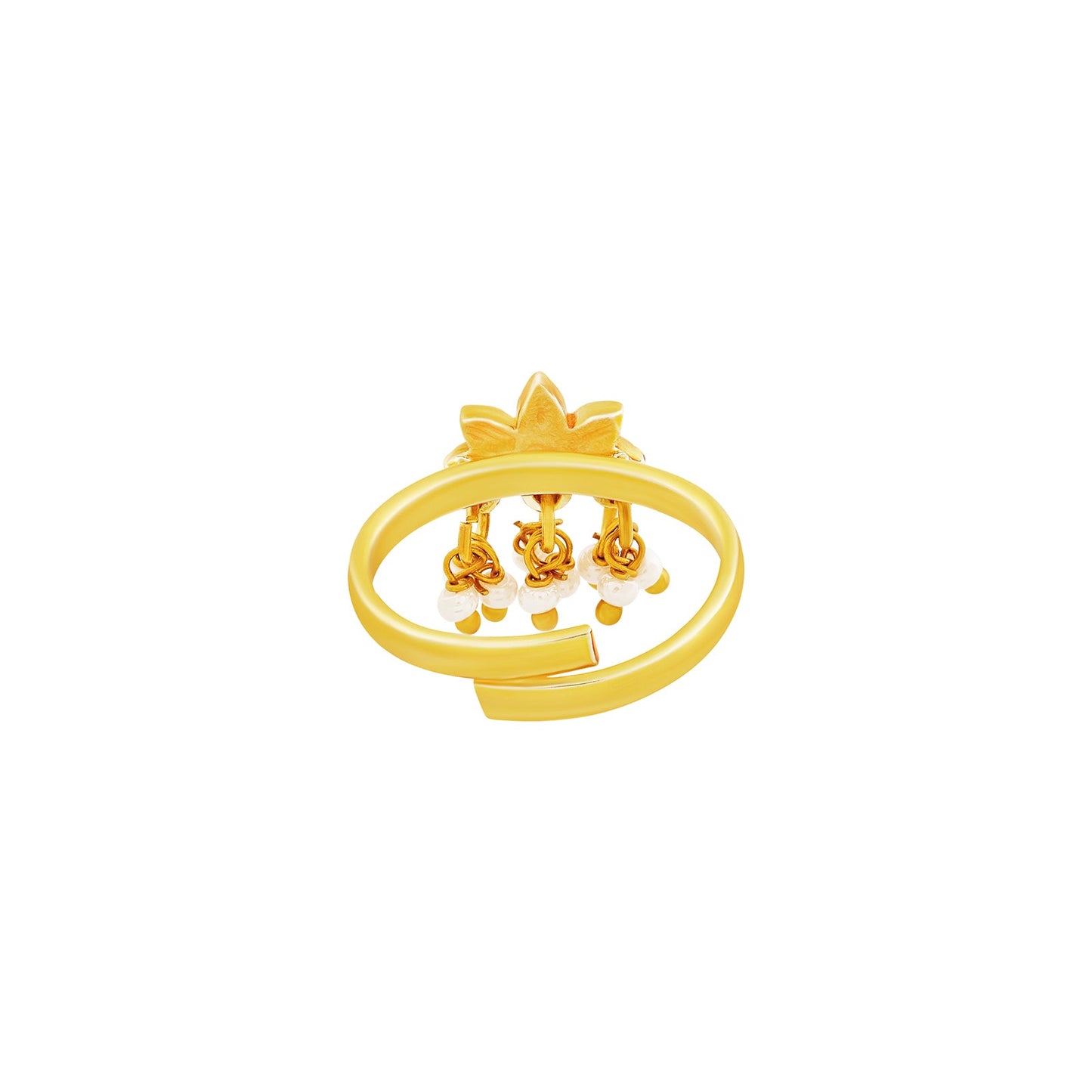 Teejh Falguni Red and Gold Enamel Ring