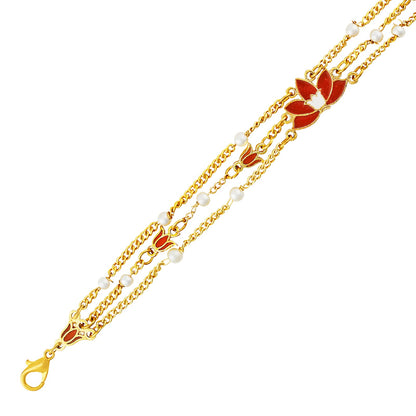 Teejh Brinali Red and Gold Enamel Bracelet