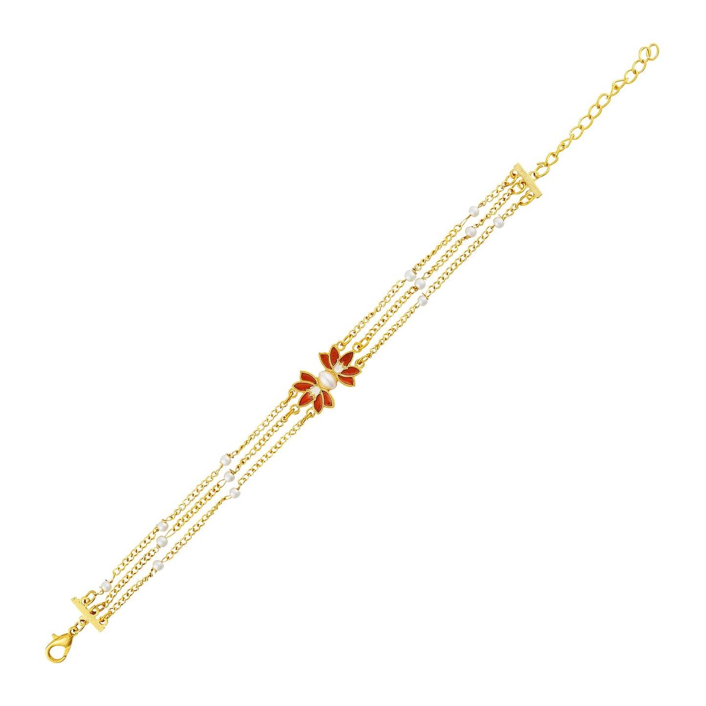 Teejh Janisha Red and Gold Enamel Bracelet