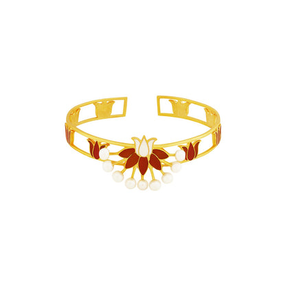 Teejh Vrushali Red and Gold Enamel Bracelet