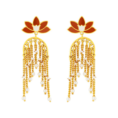 Teejh Diara Red and Gold Enamel Earrings