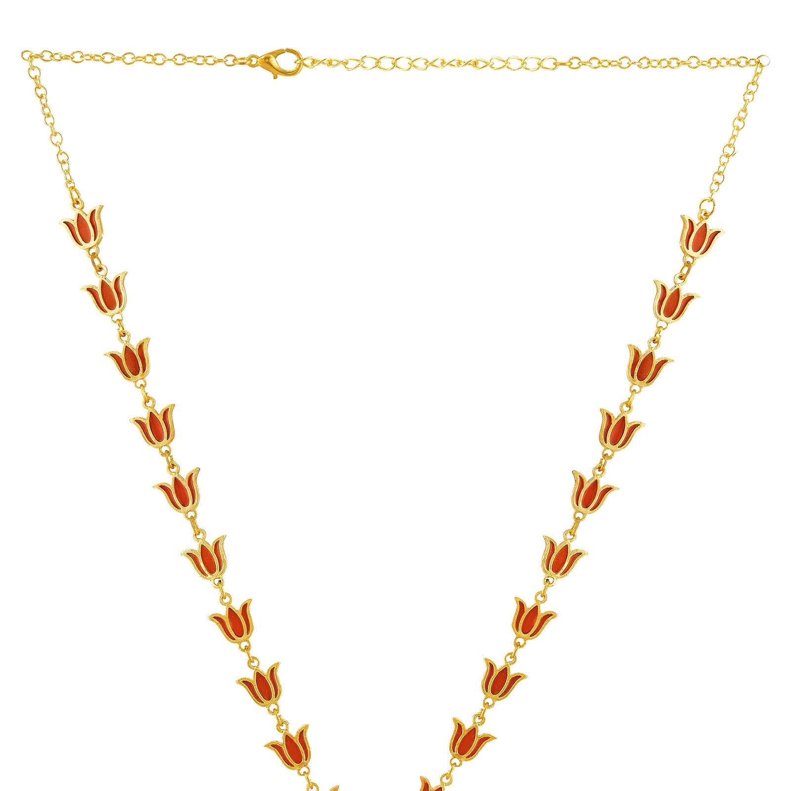 Teejh Kalini Red and Gold Enamel Princess Necklace
