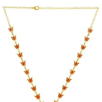 Teejh Kalini Red and Gold Enamel Princess Necklace
