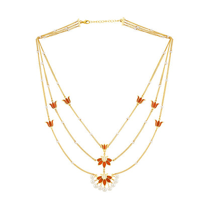 Teejh Kimrika Red and Gold Enamel Necklace