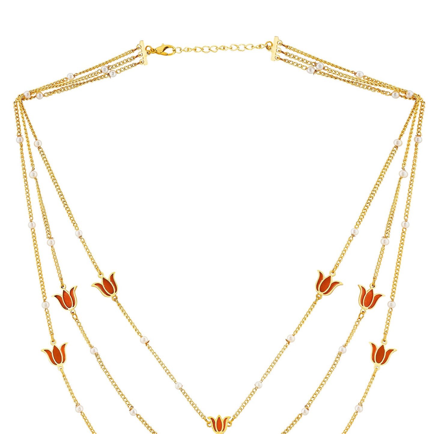 Teejh Kimrika Red and Gold Enamel Necklace