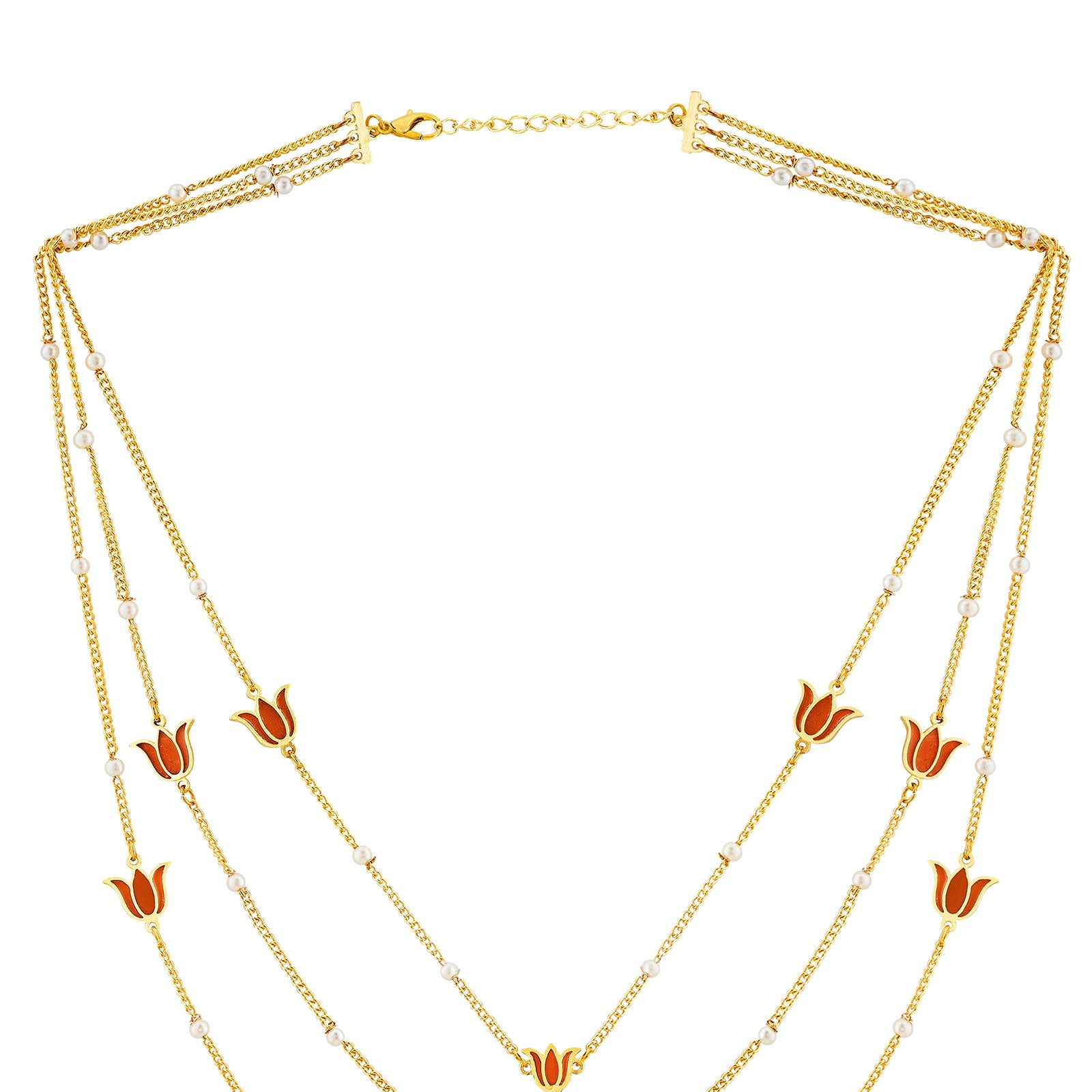 Teejh Kimrika Red and Gold Enamel Necklace