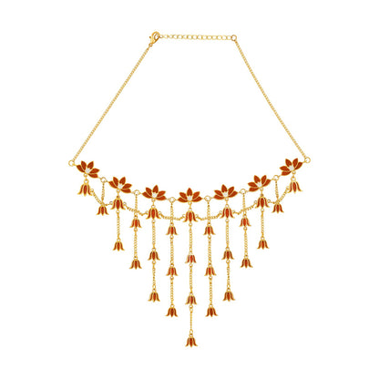 Teejh Tvesa Red and Gold Enamel Choker