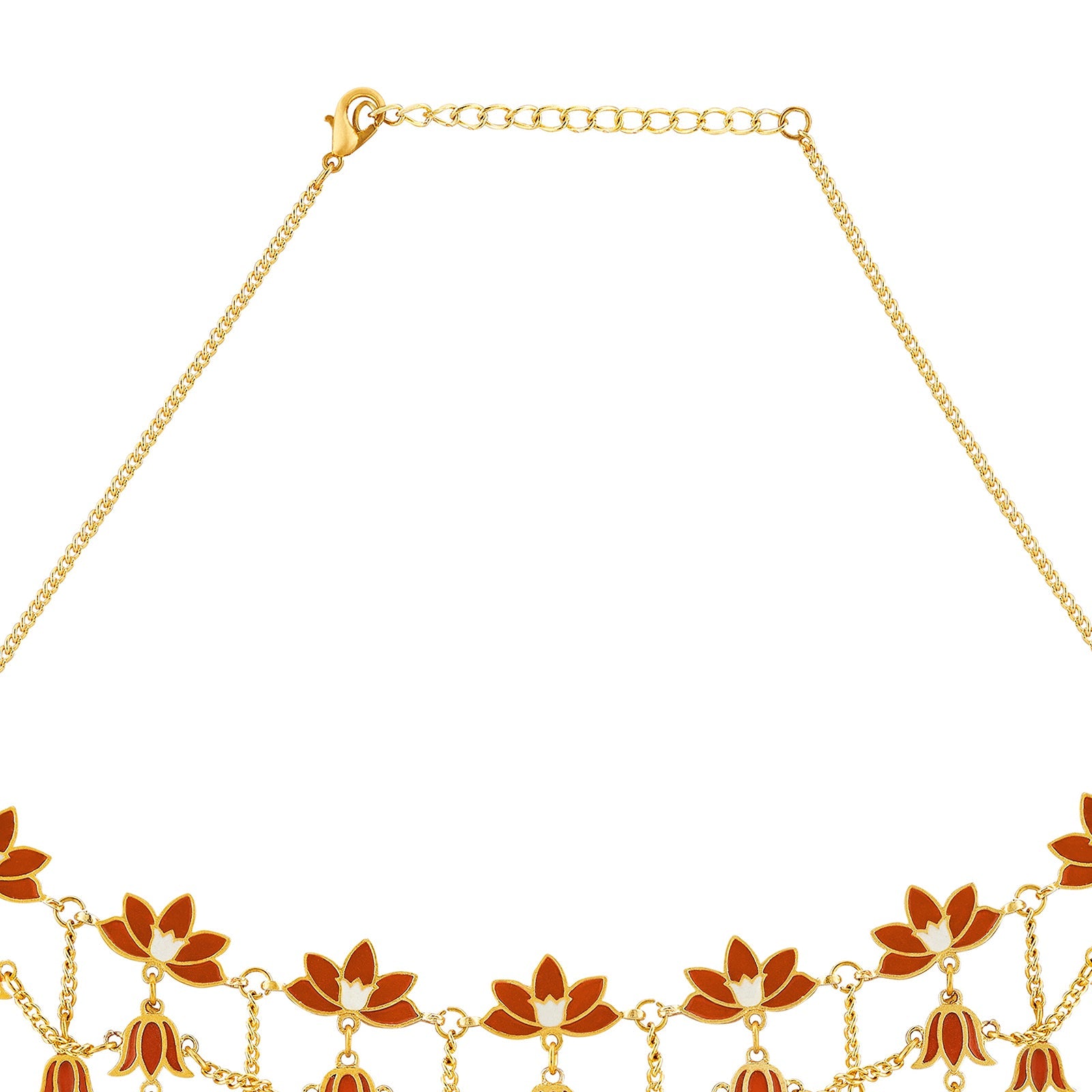 Teejh Tvesa Red and Gold Enamel Choker