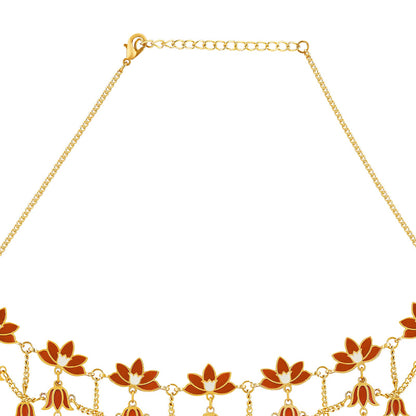 Teejh Tvesa Red and Gold Enamel Choker