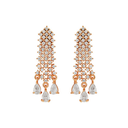 Teejh Rhinestone Rani CZ Stones Rosegold Necklace Set